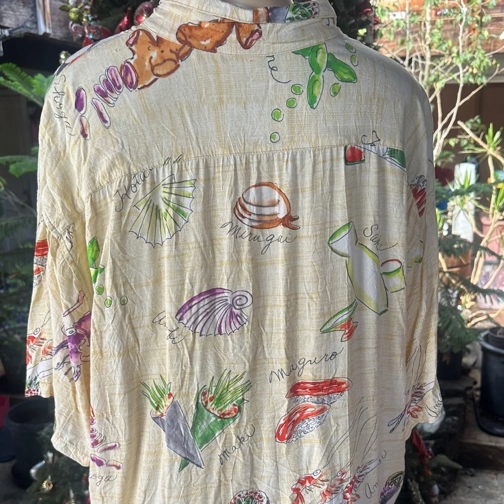 Jams World Cream Button Down Shirt with Colorful Graphics - Picture 5 of 6